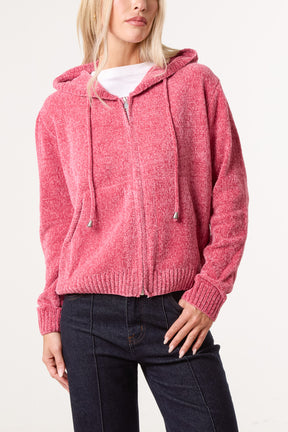 Chenille Zip Through Cardigan