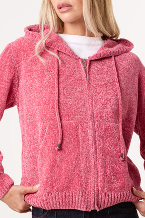 Chenille Zip Through Cardigan