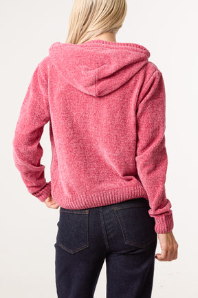 Chenille Zip Through Cardigan