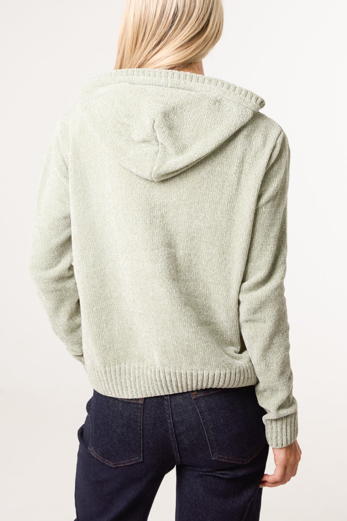 Chenille Zip Through Cardigan