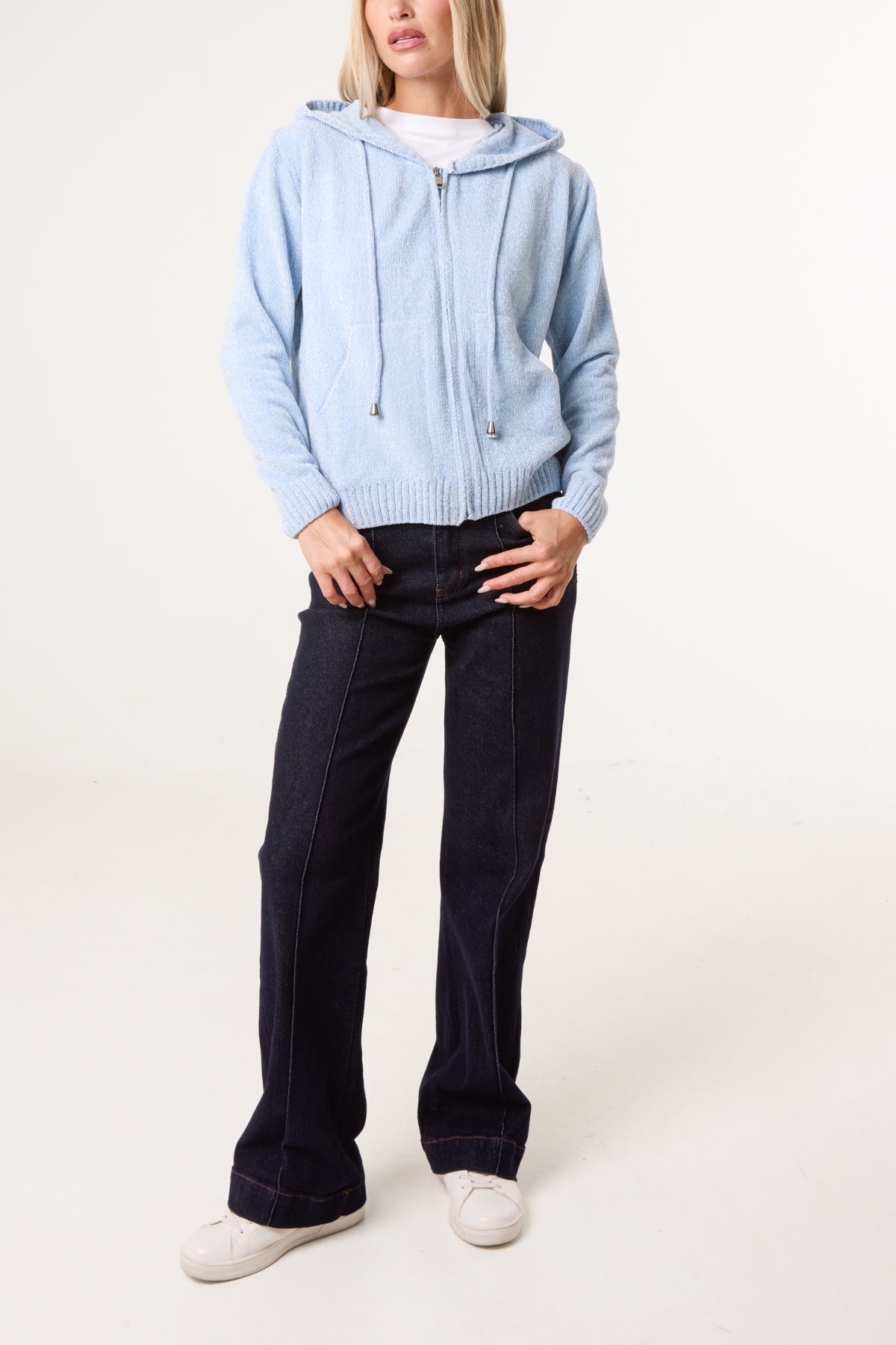 Chenille Zip Through Cardigan