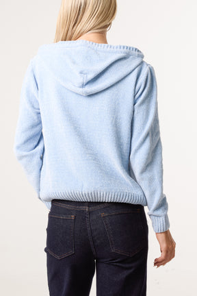 Chenille Zip Through Cardigan