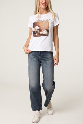 Coffee Time Embellished T-shirt