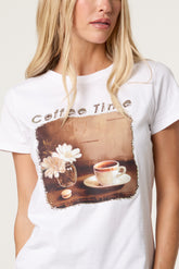 Coffee Time Embellished T-shirt