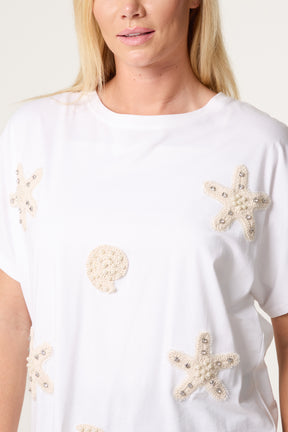 Crochet Starfish & Shells T-Shirt