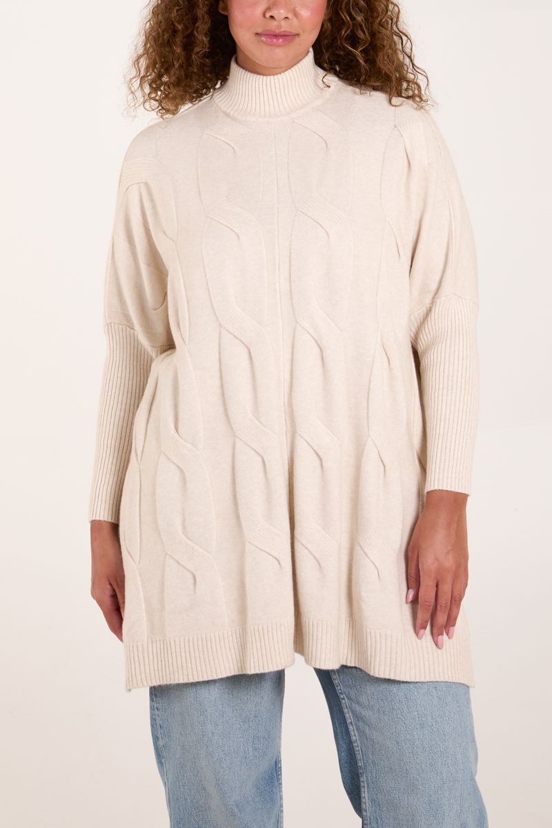 Stand Neck Cable Batwing Jumper