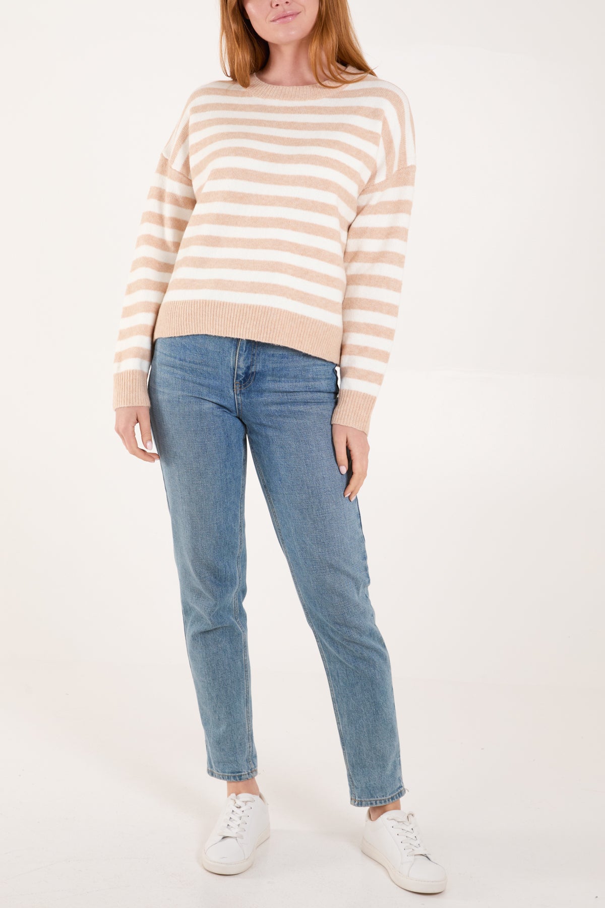 Stripe Contrast Trim Jumper