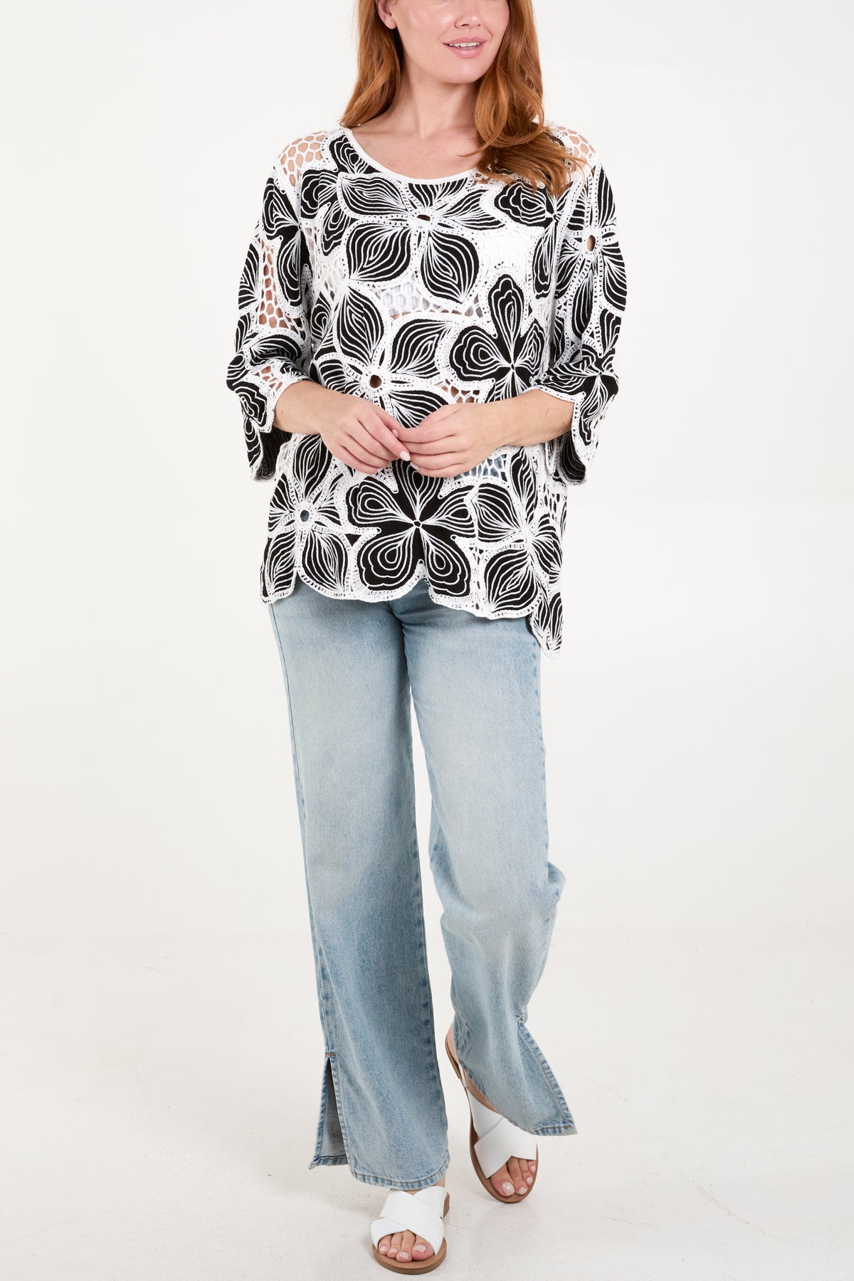 Large Floral Crochet Top