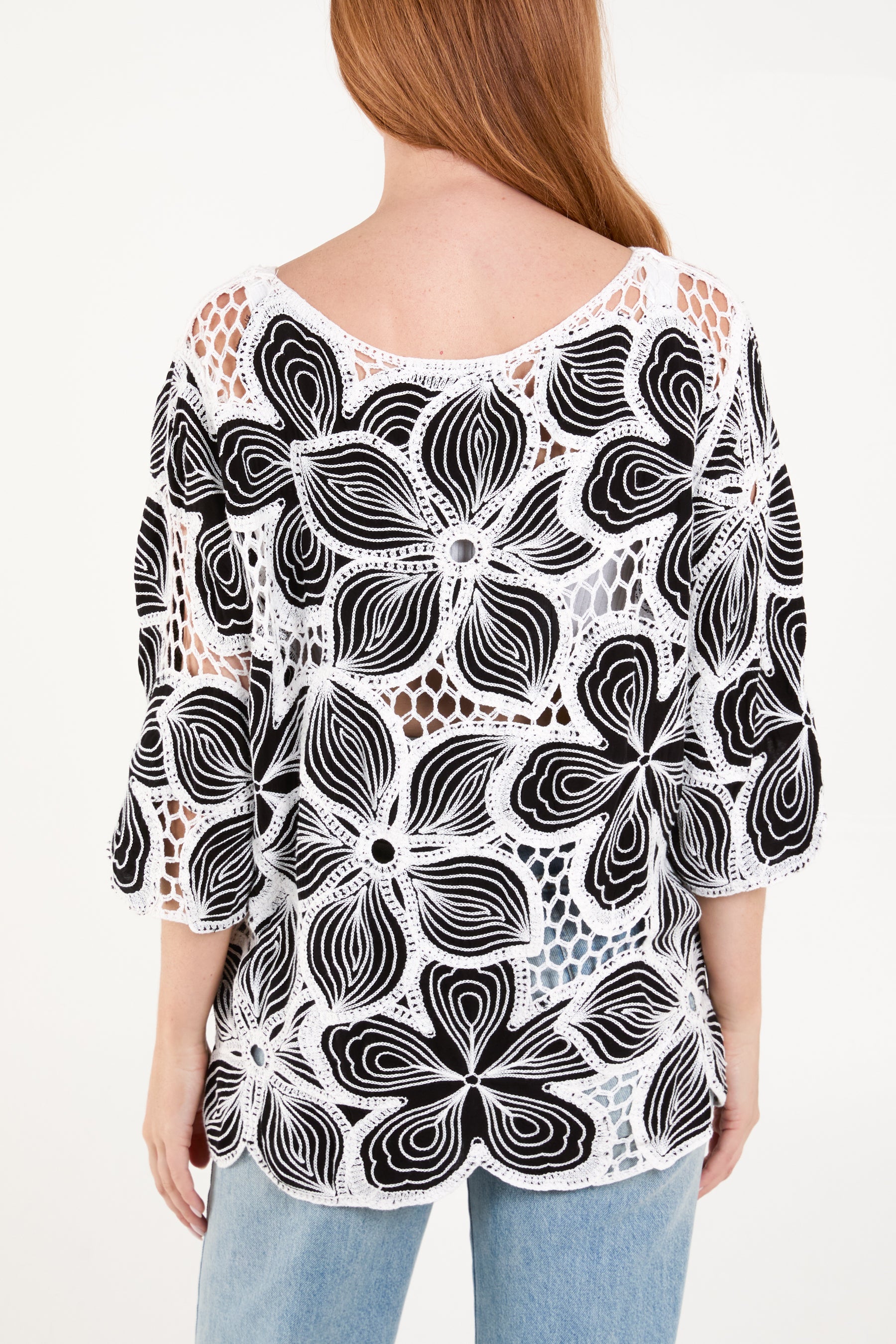 Large Floral Crochet Top