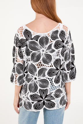 Large Floral Crochet Top