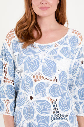 Large Floral Crochet Top