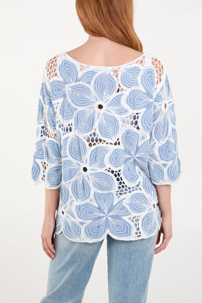 Large Floral Crochet Top