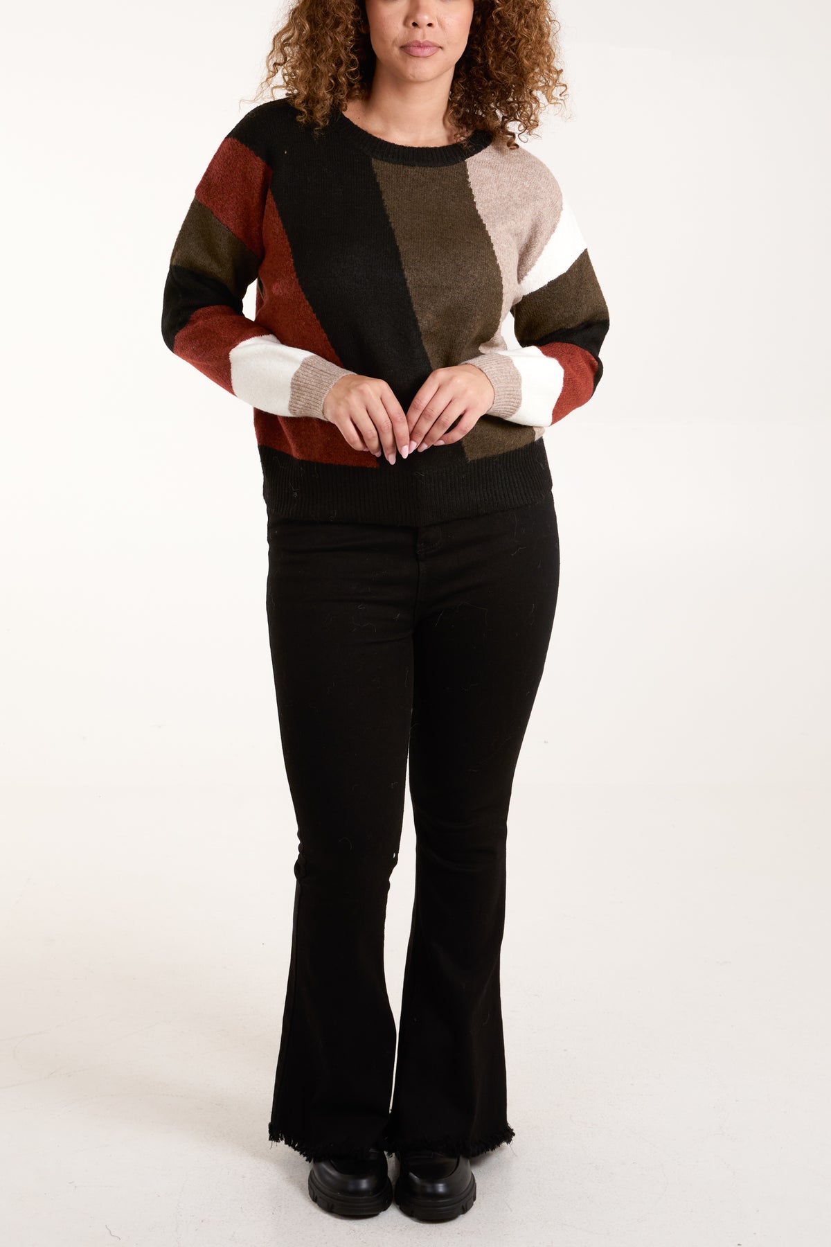 Diagonal Stripe Knit Jumper