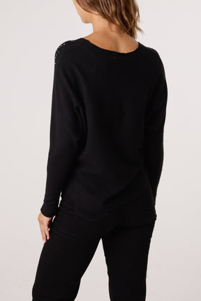 Embellished Diamond Patterned Jumper