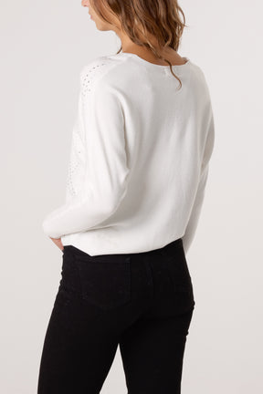 Embellished Diamond Patterned Jumper