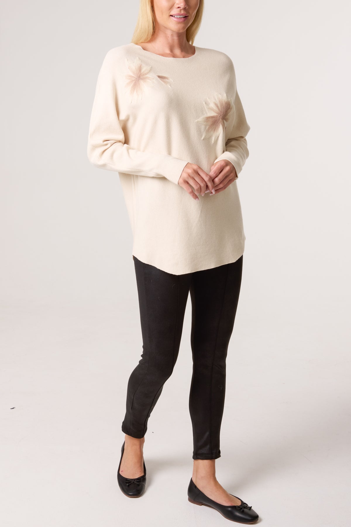 Soft Floral Embellished Jumper