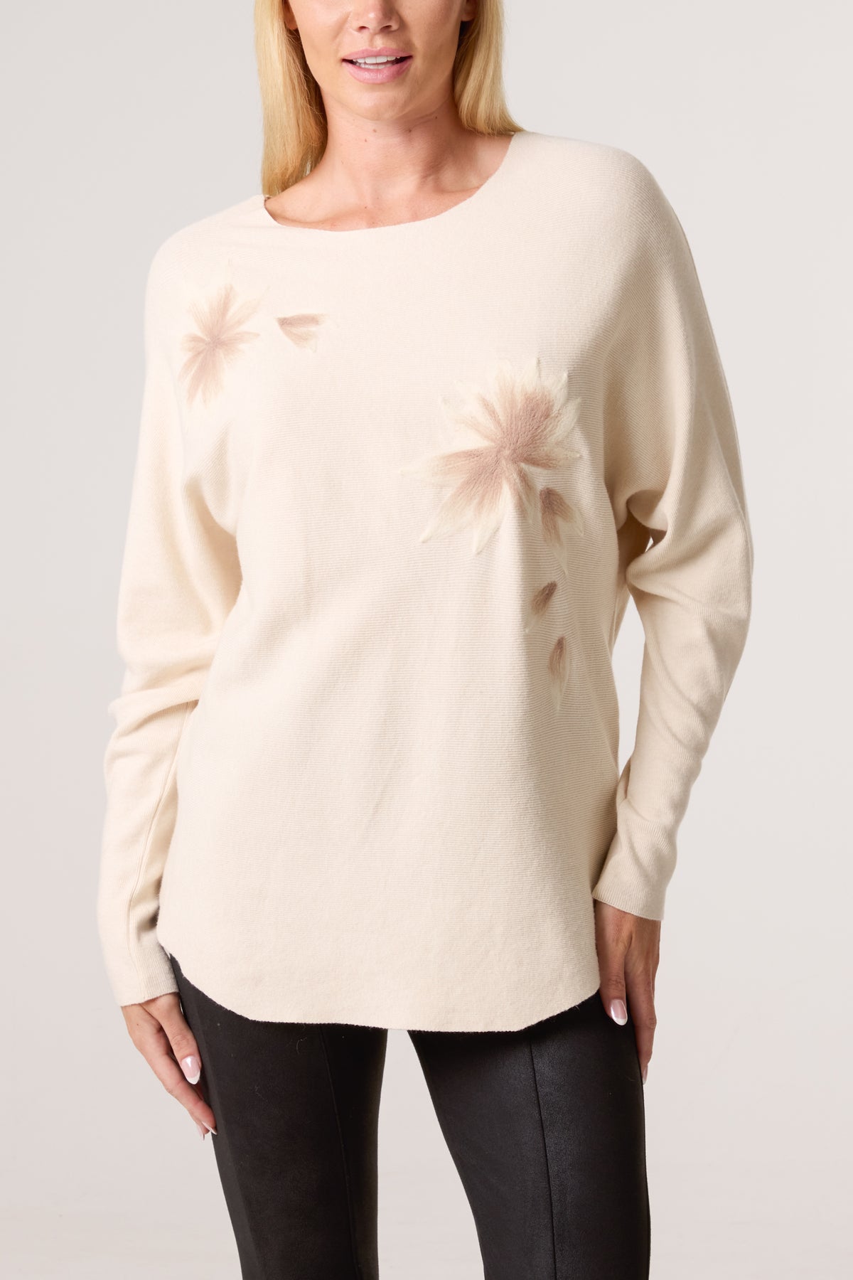 Soft Floral Embellished Jumper