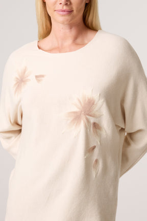 Soft Floral Embellished Jumper