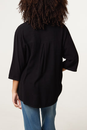 Ribbed Edge High Neck Jumper