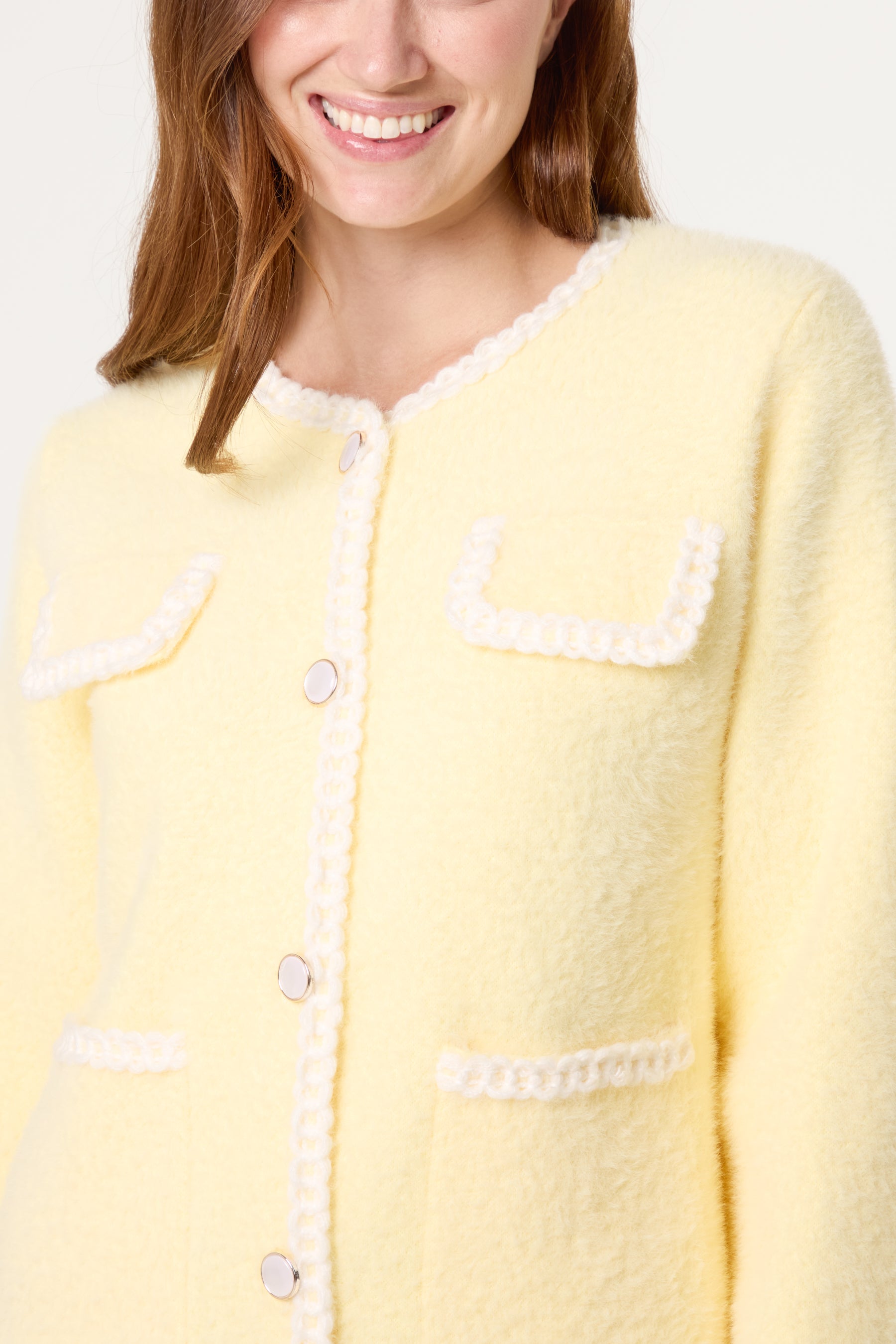 Robe Detail & Pearl Button Knit Cardigan