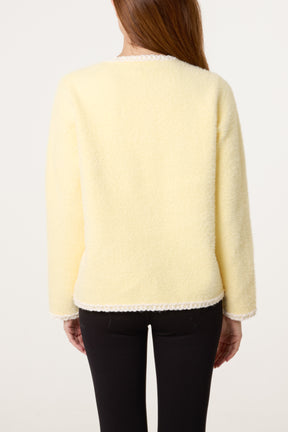 Robe Detail & Pearl Button Knit Cardigan