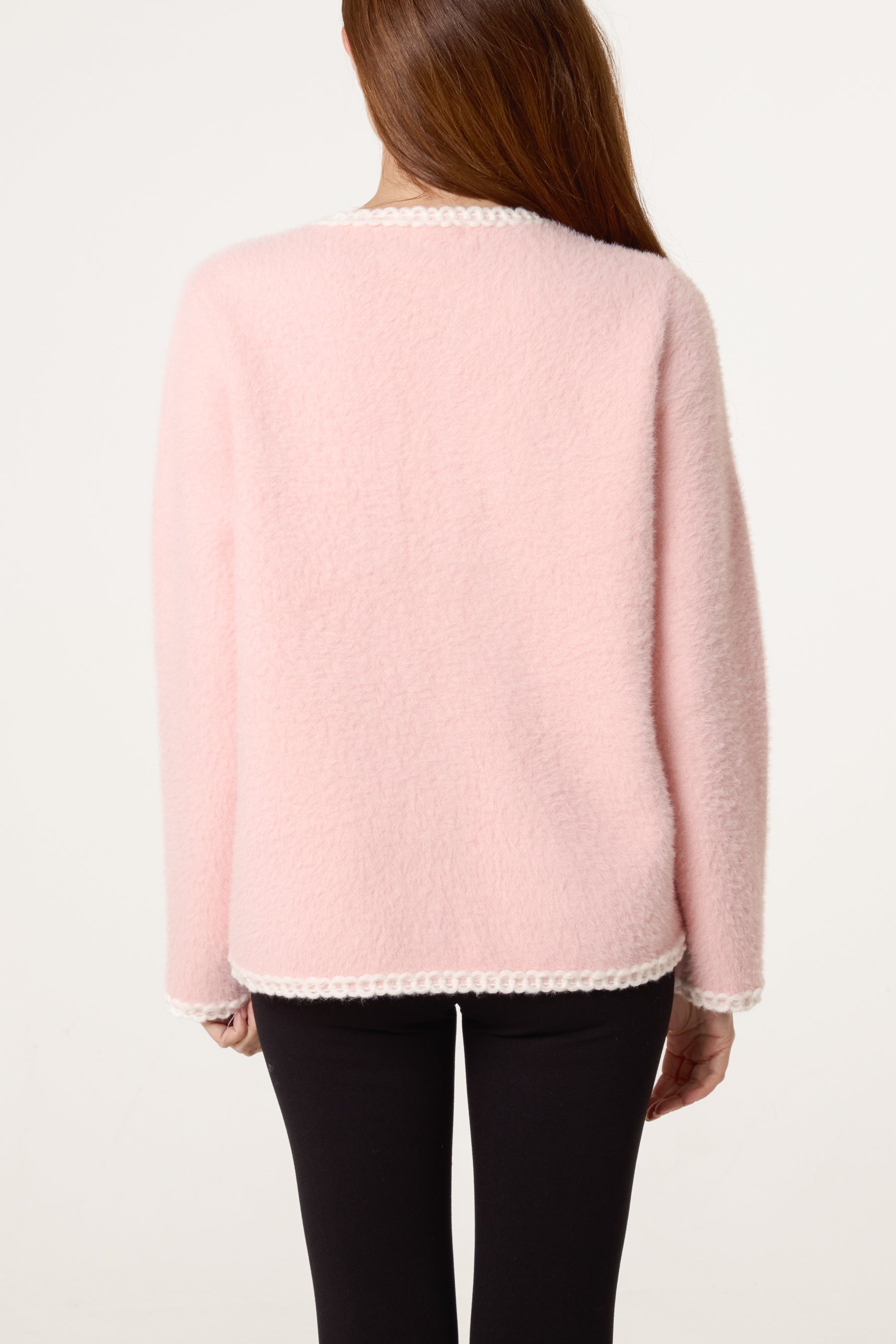 Robe Detail & Pearl Button Knit Cardigan