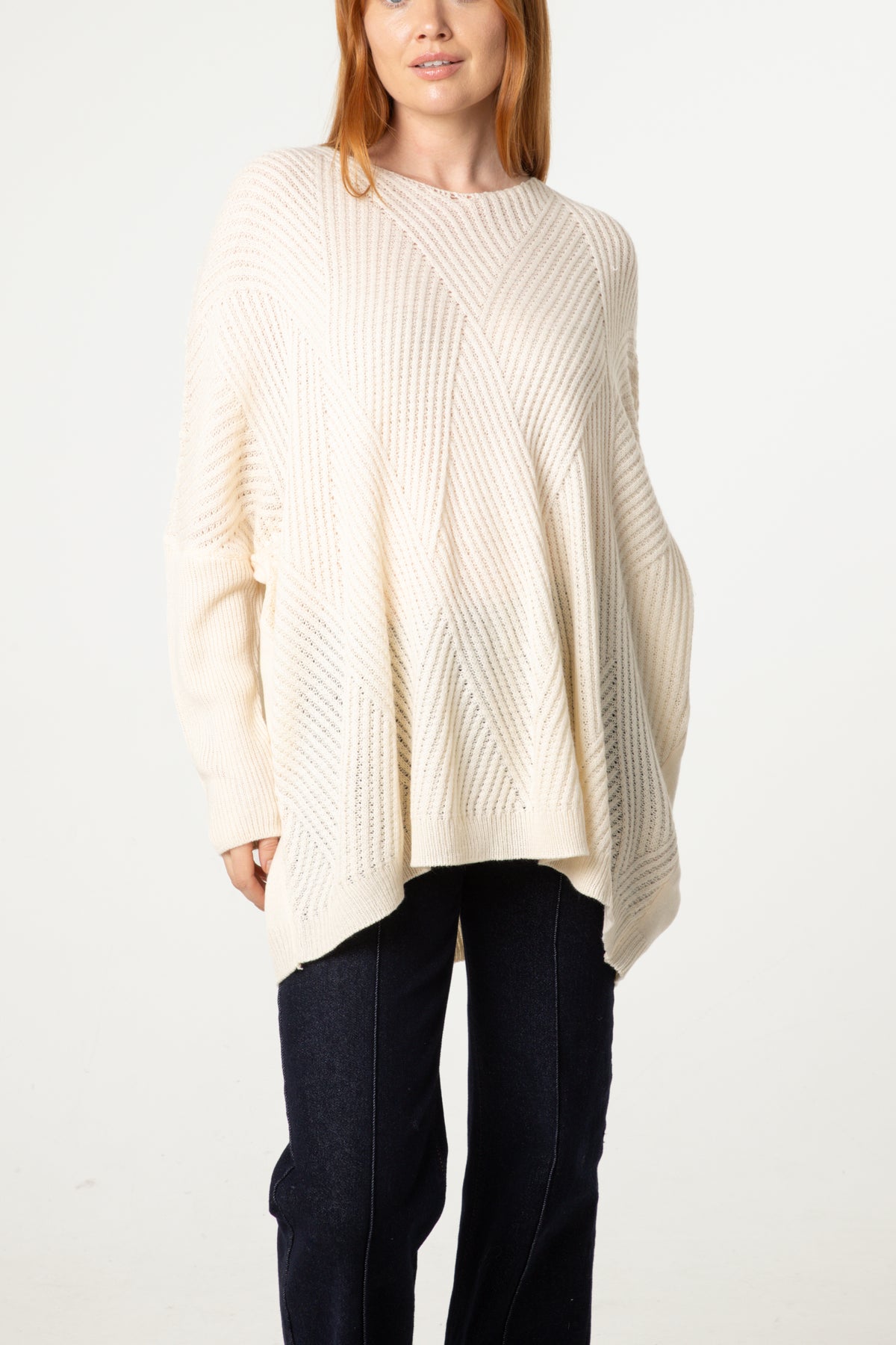 Geometric Ribbed Knit Jumper