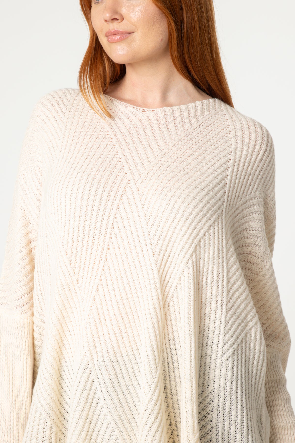 Geometric Ribbed Knit Jumper