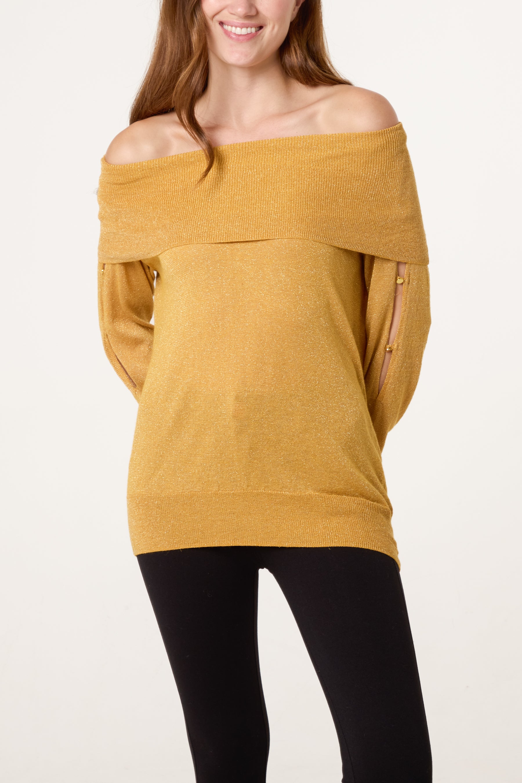 Cowl Neck Cut Out Sleeve Top