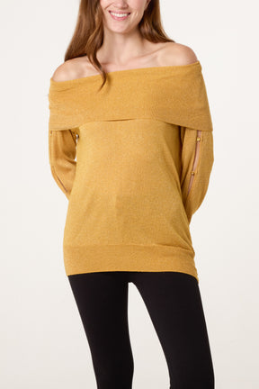 Cowl Neck Cut Out Sleeve Top