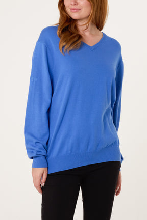 V-Neck Long Sleeve Jumper