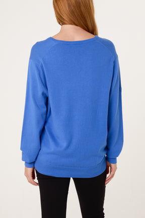 V-Neck Long Sleeve Jumper