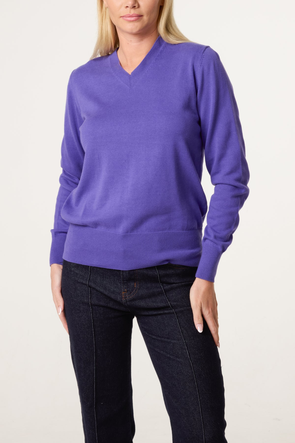 V-Neck Long Sleeve Jumper