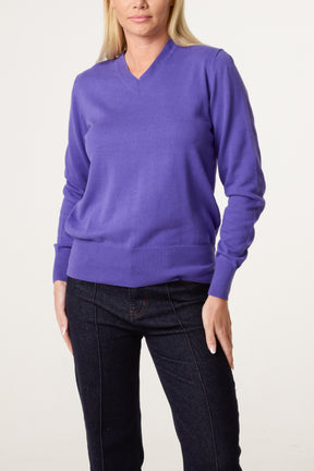 V-Neck Long Sleeve Jumper