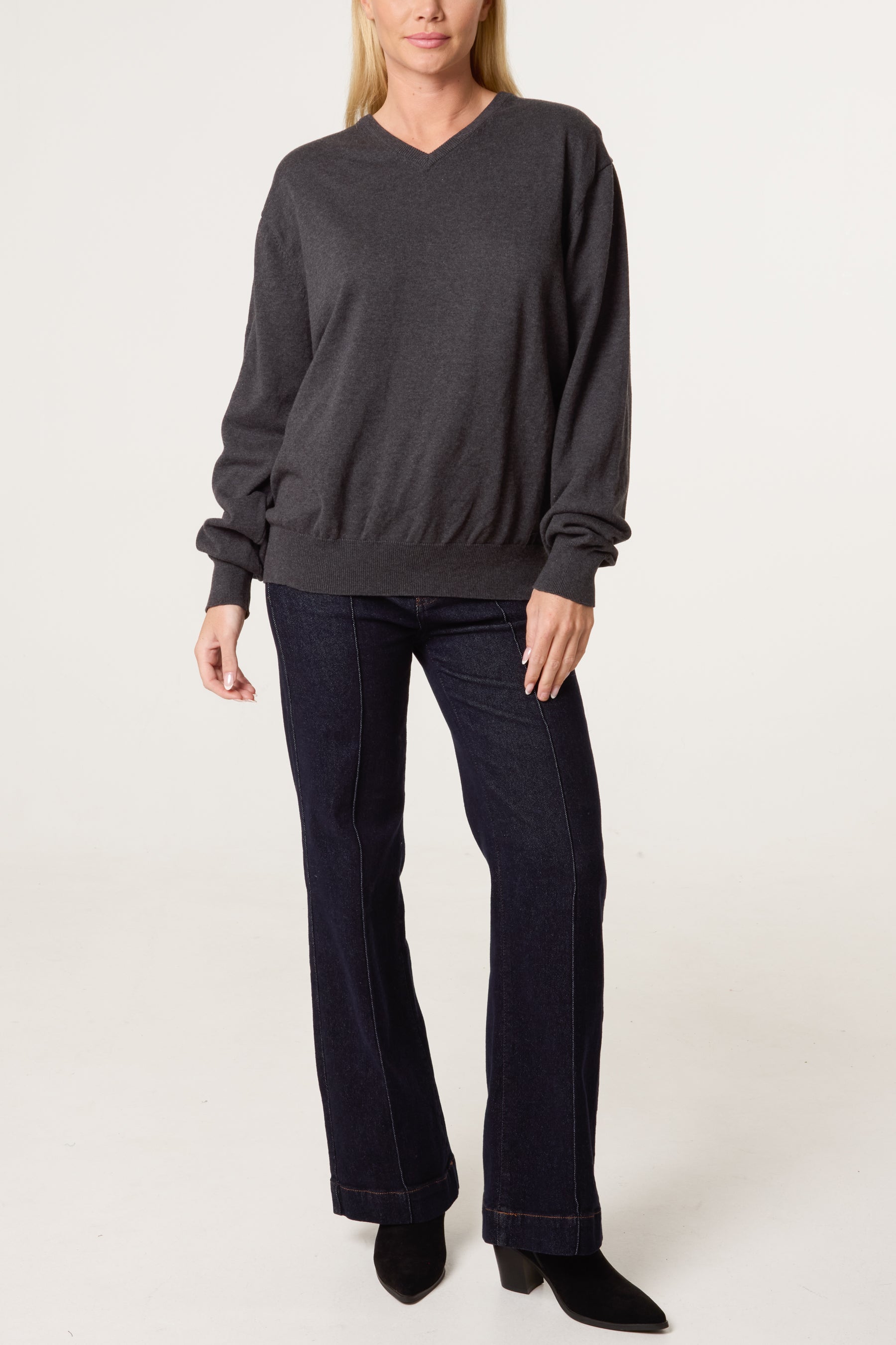 V-Neck Long Sleeve Jumper