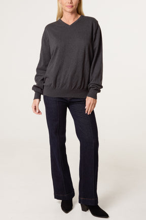 V-Neck Long Sleeve Jumper