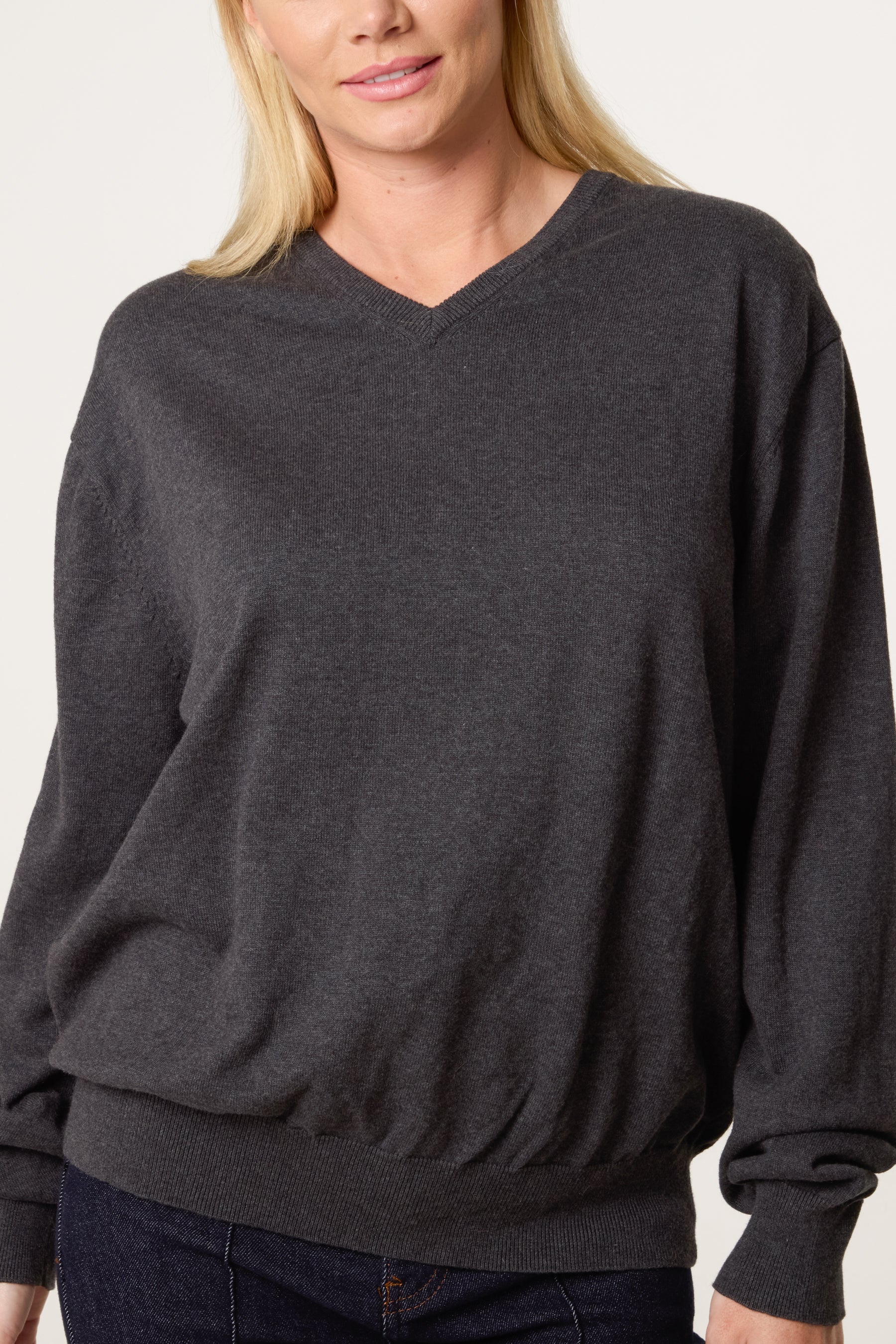 V-Neck Long Sleeve Jumper