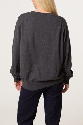 V-Neck Long Sleeve Jumper