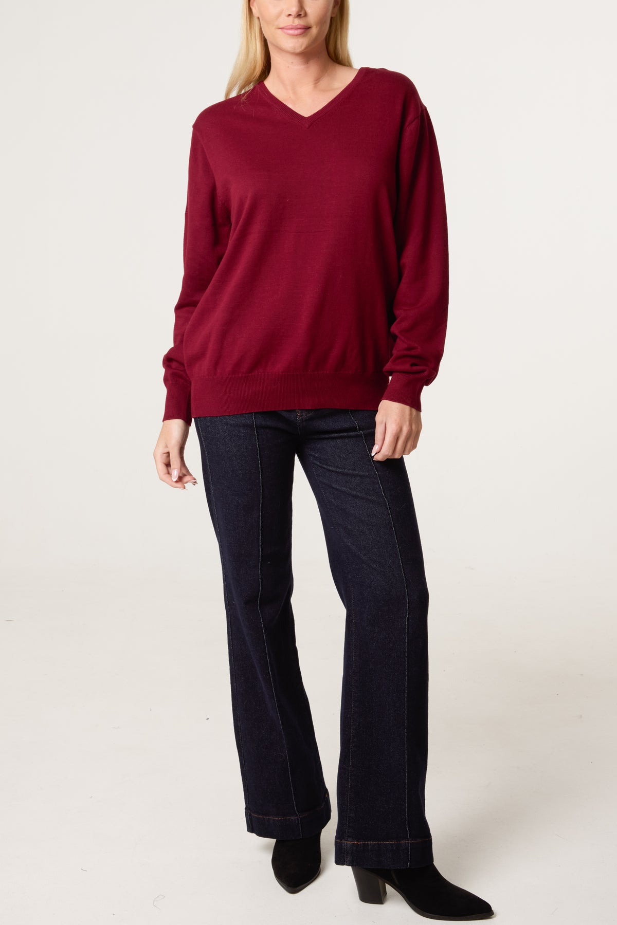 V-Neck Long Sleeve Jumper