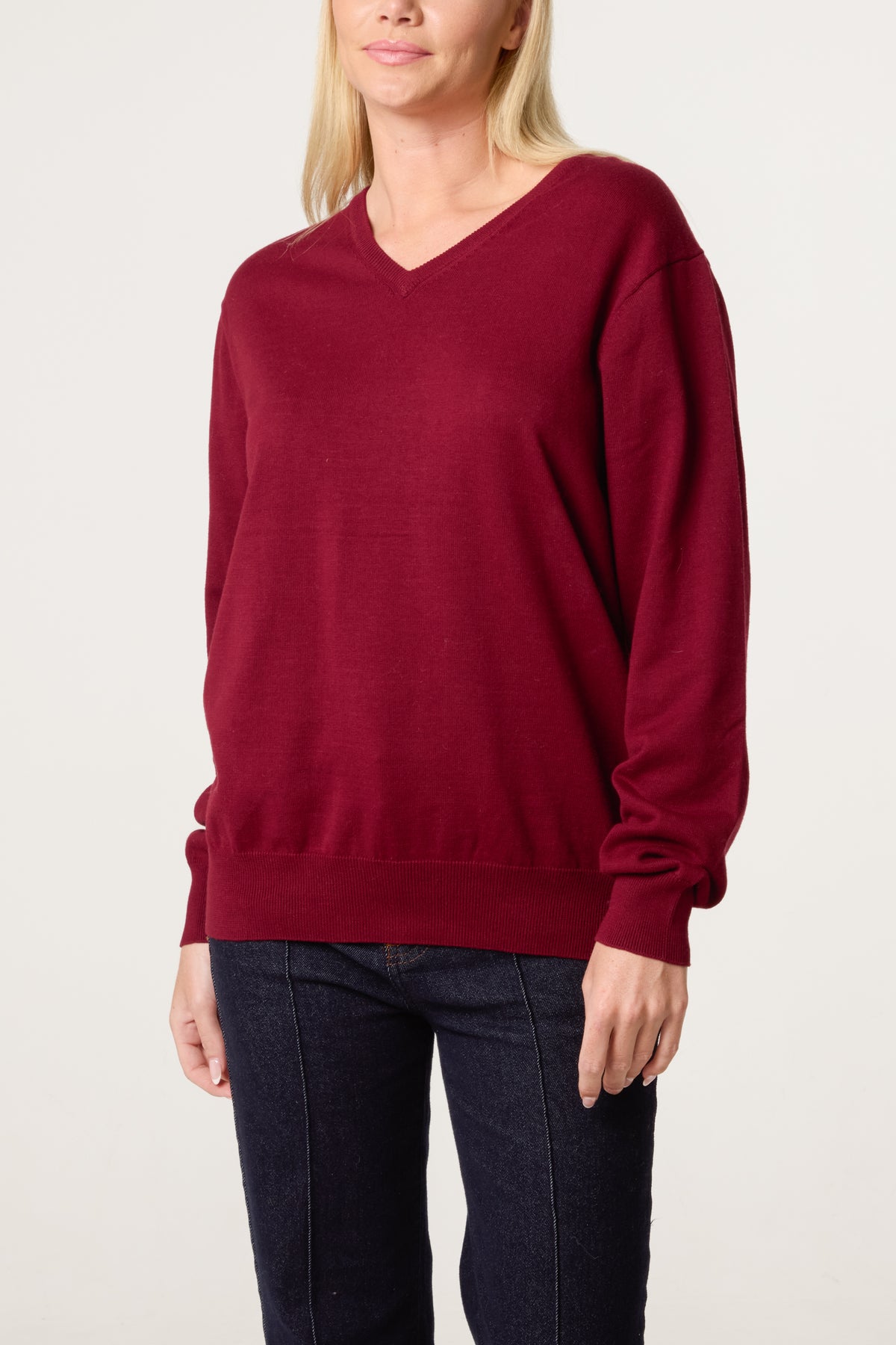 V-Neck Long Sleeve Jumper