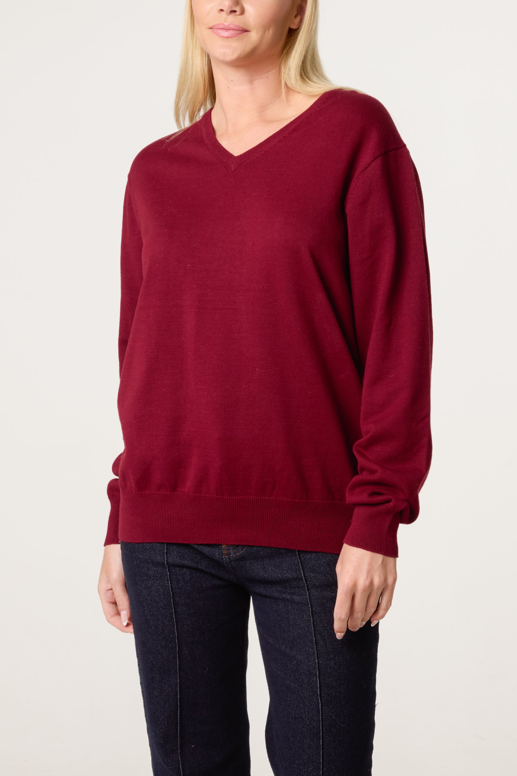 V-Neck Long Sleeve Jumper