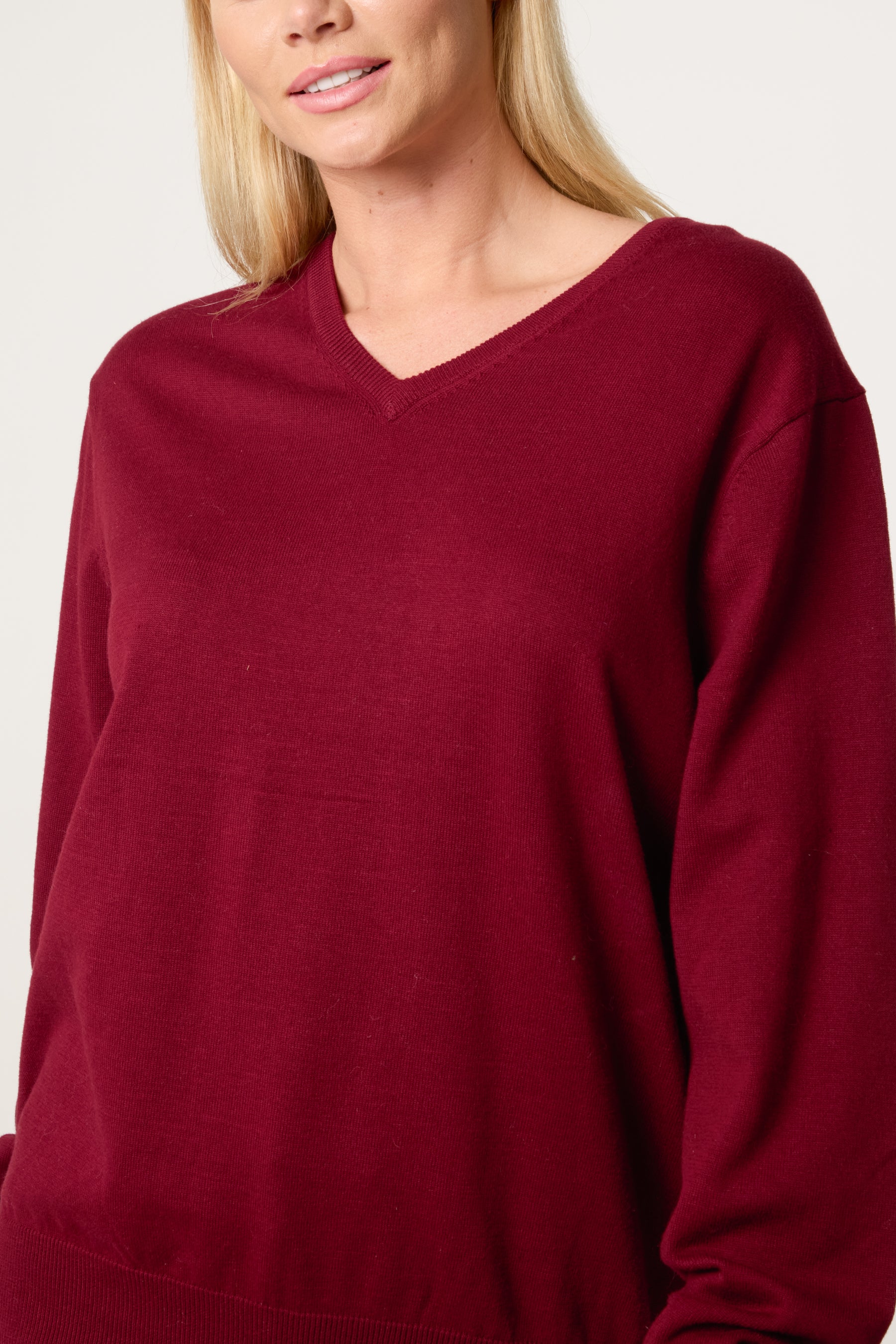 V-Neck Long Sleeve Jumper