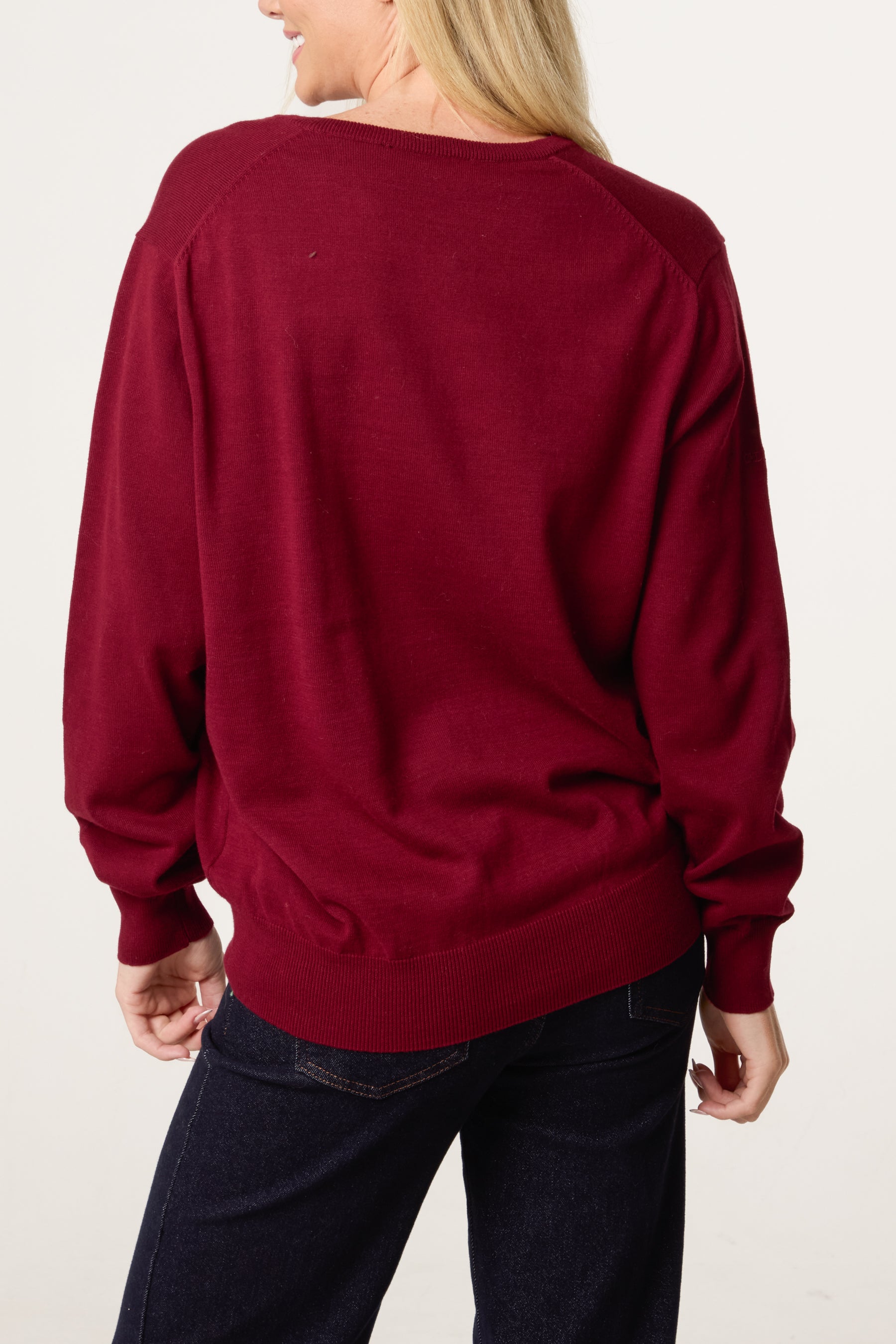 V-Neck Long Sleeve Jumper