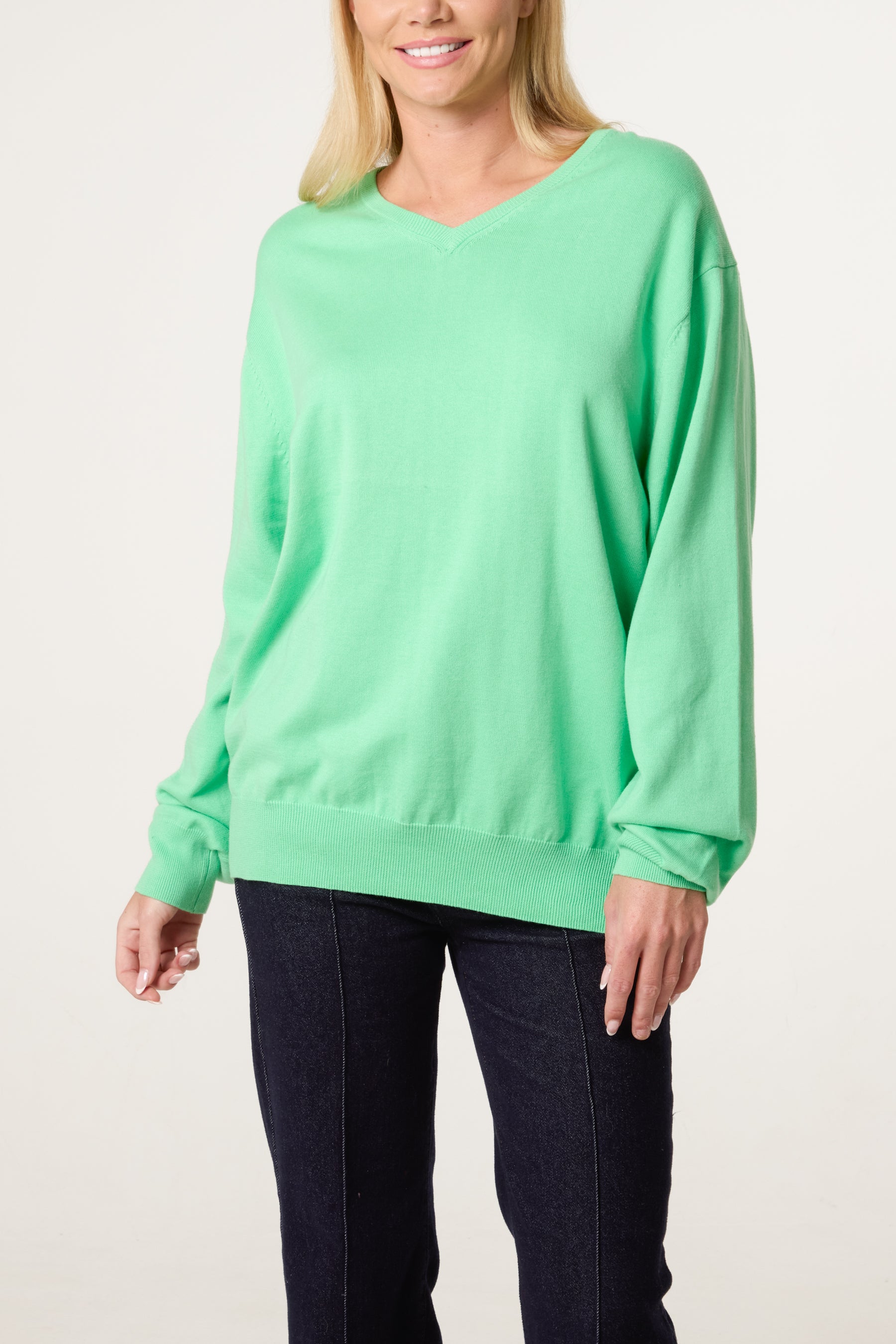 V-Neck Long Sleeve Jumper
