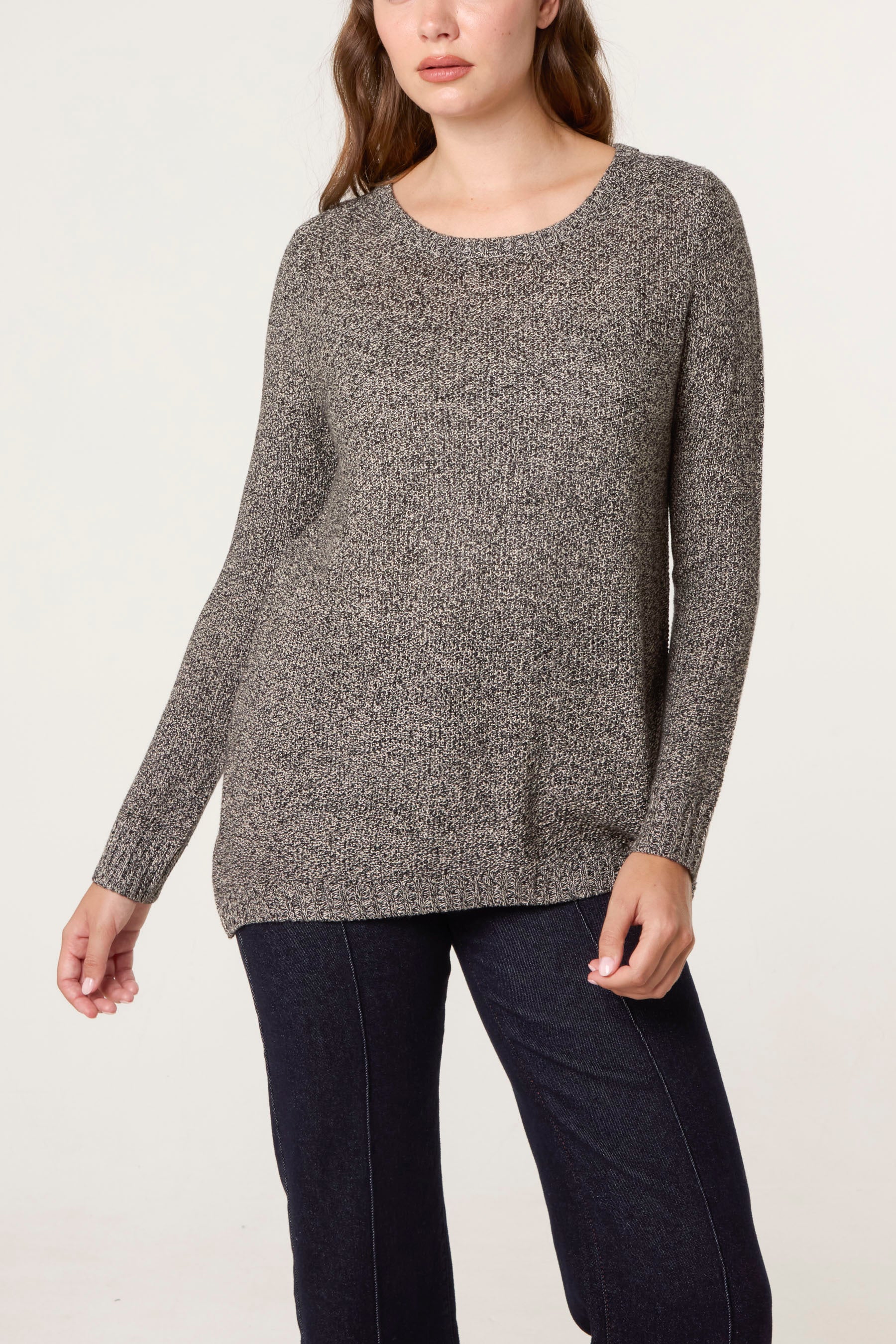Fine Heathered Knit Jumper
