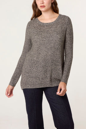 Fine Heathered Knit Jumper