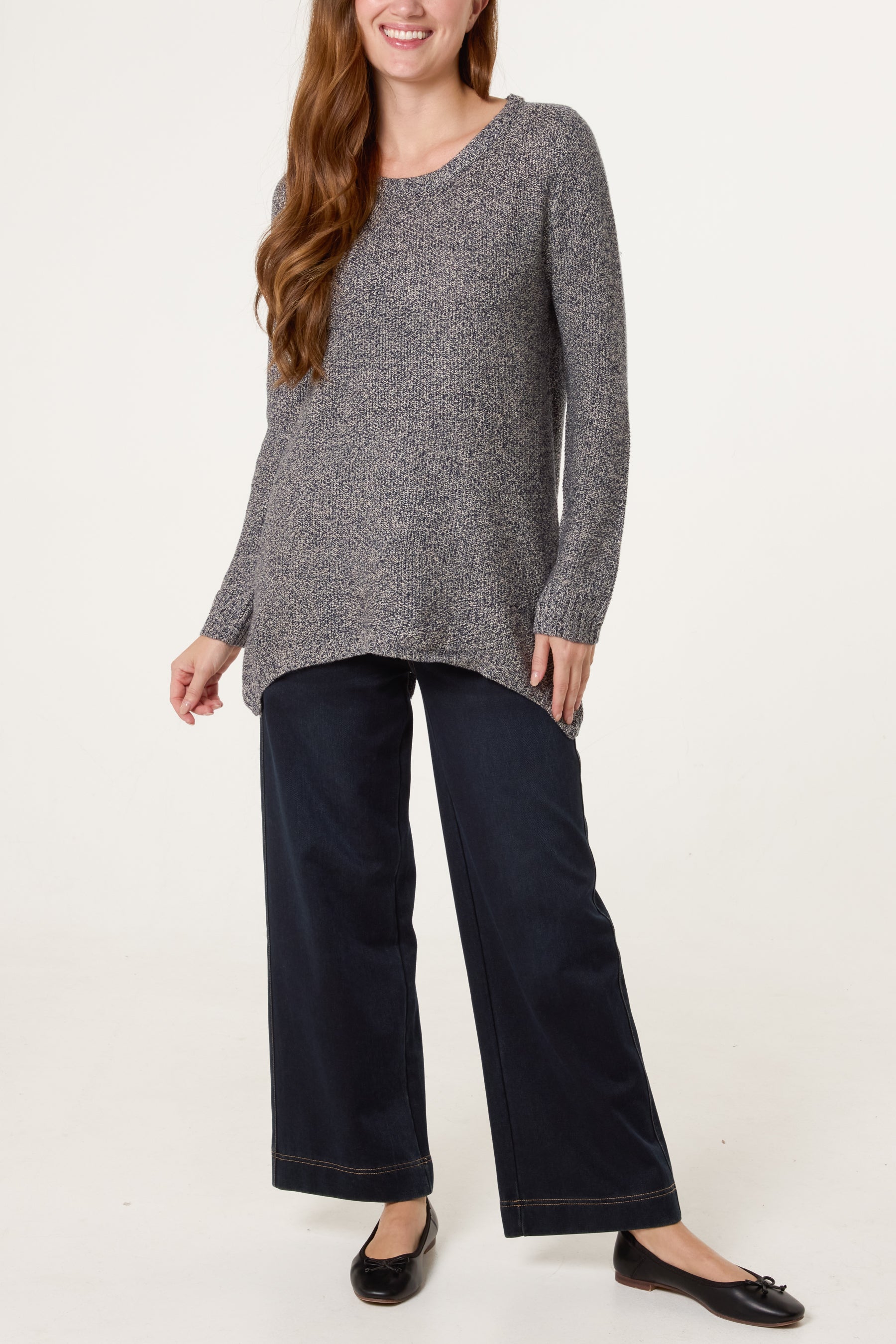 Fine Heathered Knit Jumper