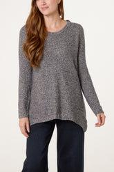 Fine Heathered Knit Jumper