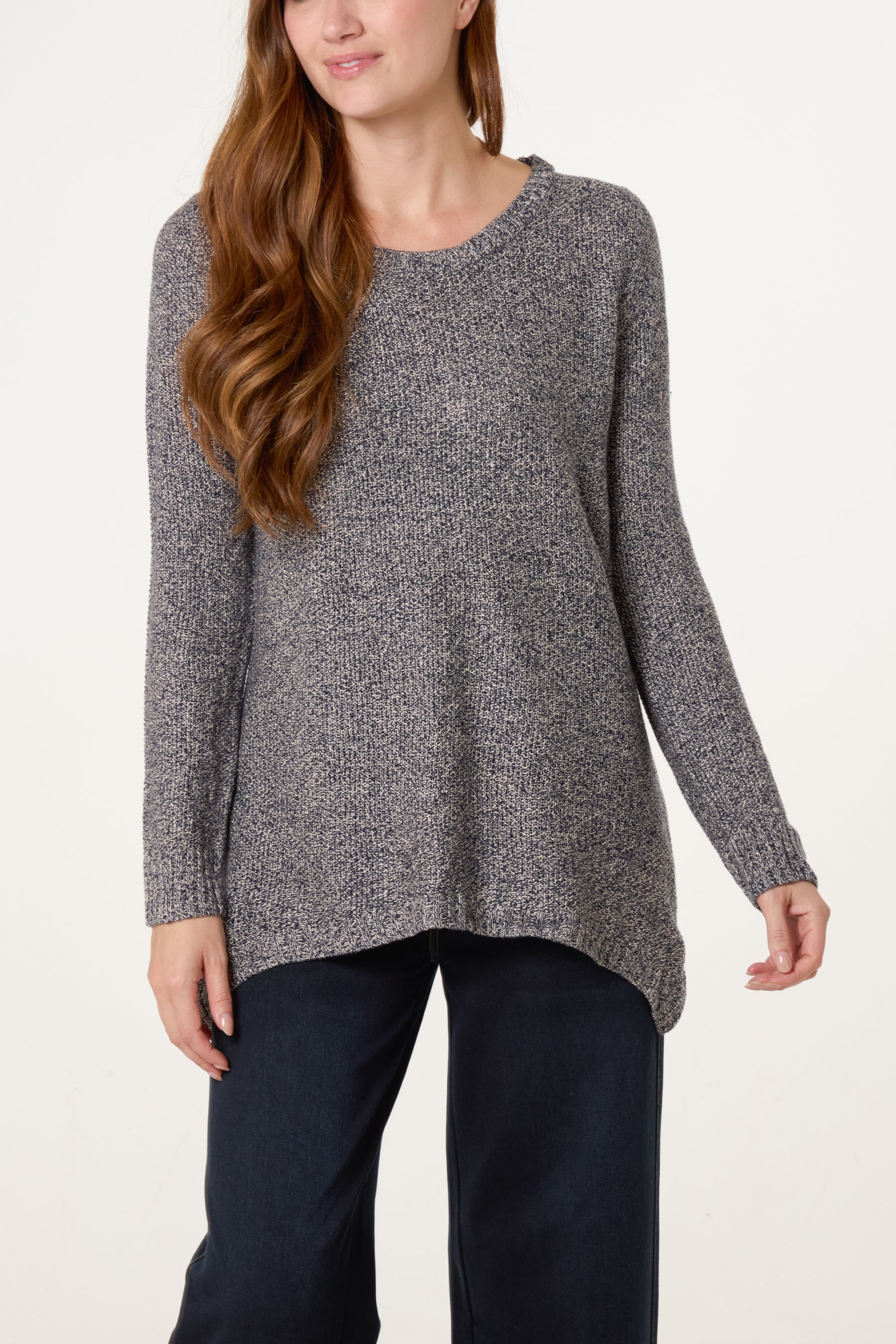 Fine Heathered Knit Jumper