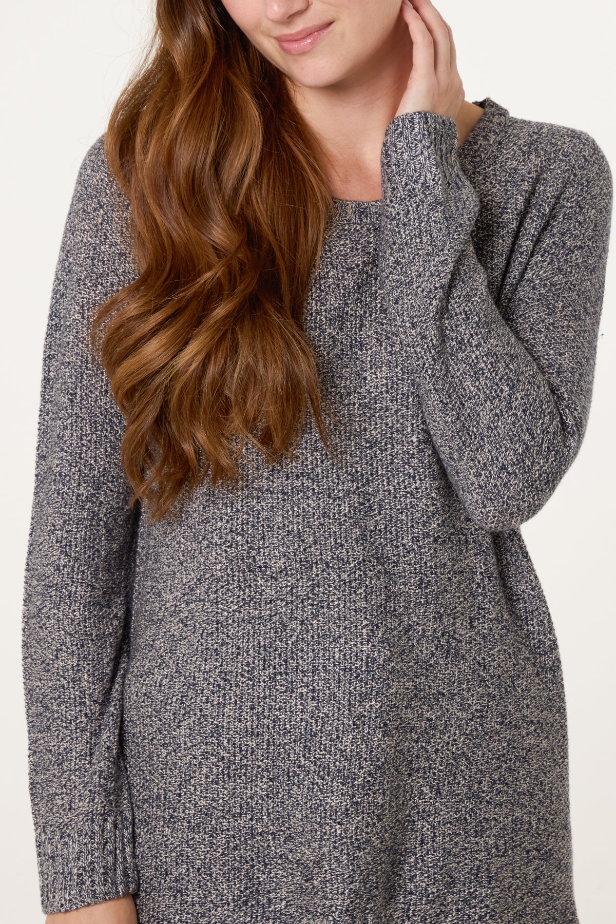 Fine Heathered Knit Jumper